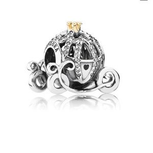 DISNEY, CINDERELLA'S PUMPKIN COACH CHARM, CLEAR CZ